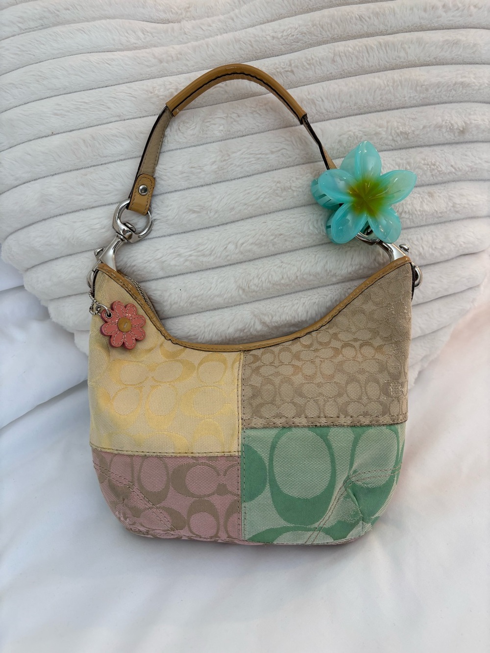 2010 Coach Pastel Patchwork Small Hobo Bag Purse 14898